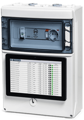 Fire damper system central unit with touchscreen